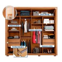 Guarda-Roupa Casal com Espelho Moviment 2 PT 4 GV Freijó e Off White - 2