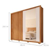 Guarda-Roupa Casal com Espelho Moviment 2 PT 4 GV Freijó e Off White - 3