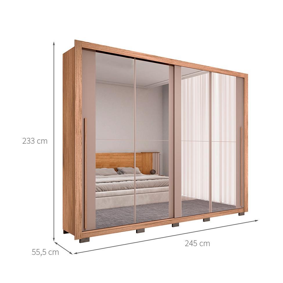 Guarda-Roupa Casal com 4 Espelhos Praticus 2 PT 4 GV Buriti e Fendi - 3