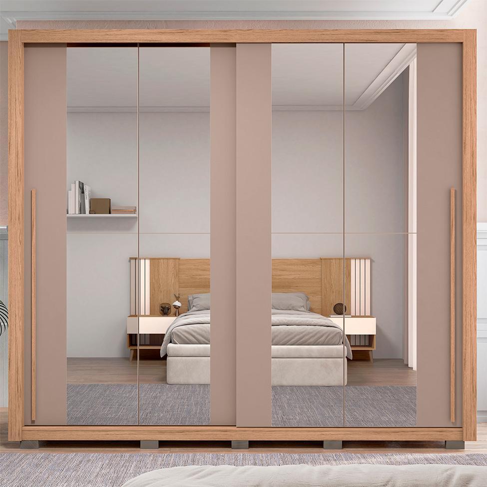 Guarda-Roupa Casal com 4 Espelhos Praticus 2 PT 4 GV Buriti e Fendi - 4