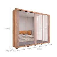 Guarda-Roupa Casal com 4 Espelhos Praticus 2 PT 4 GV Buriti e Fendi - 3