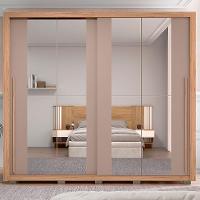 Guarda-Roupa Casal com 4 Espelhos Praticus 2 PT 4 GV Buriti e Fendi