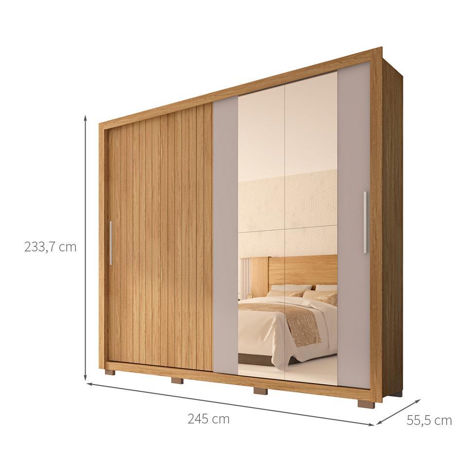 Guarda-Roupa Casal com Espelho Moviment 2 PT 4 GV Buriti e Fendi - 3