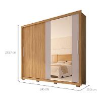 Guarda-Roupa Casal com Espelho Moviment 2 PT 4 GV Buriti e Fendi - 3