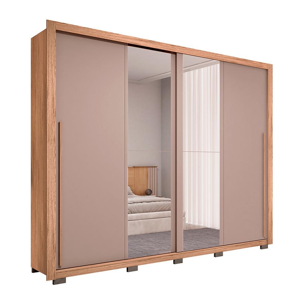 Guarda-Roupa Casal com 2 Espelhos Praticus 2 PT 4 GV Buriti e Fendi - 1