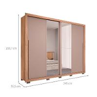 Guarda-Roupa Casal com 2 Espelhos Praticus 2 PT 4 GV Buriti e Fendi - 3