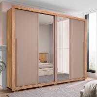 Guarda-Roupa Casal com 2 Espelhos Praticus 2 PT 4 GV Buriti e Fendi - 6