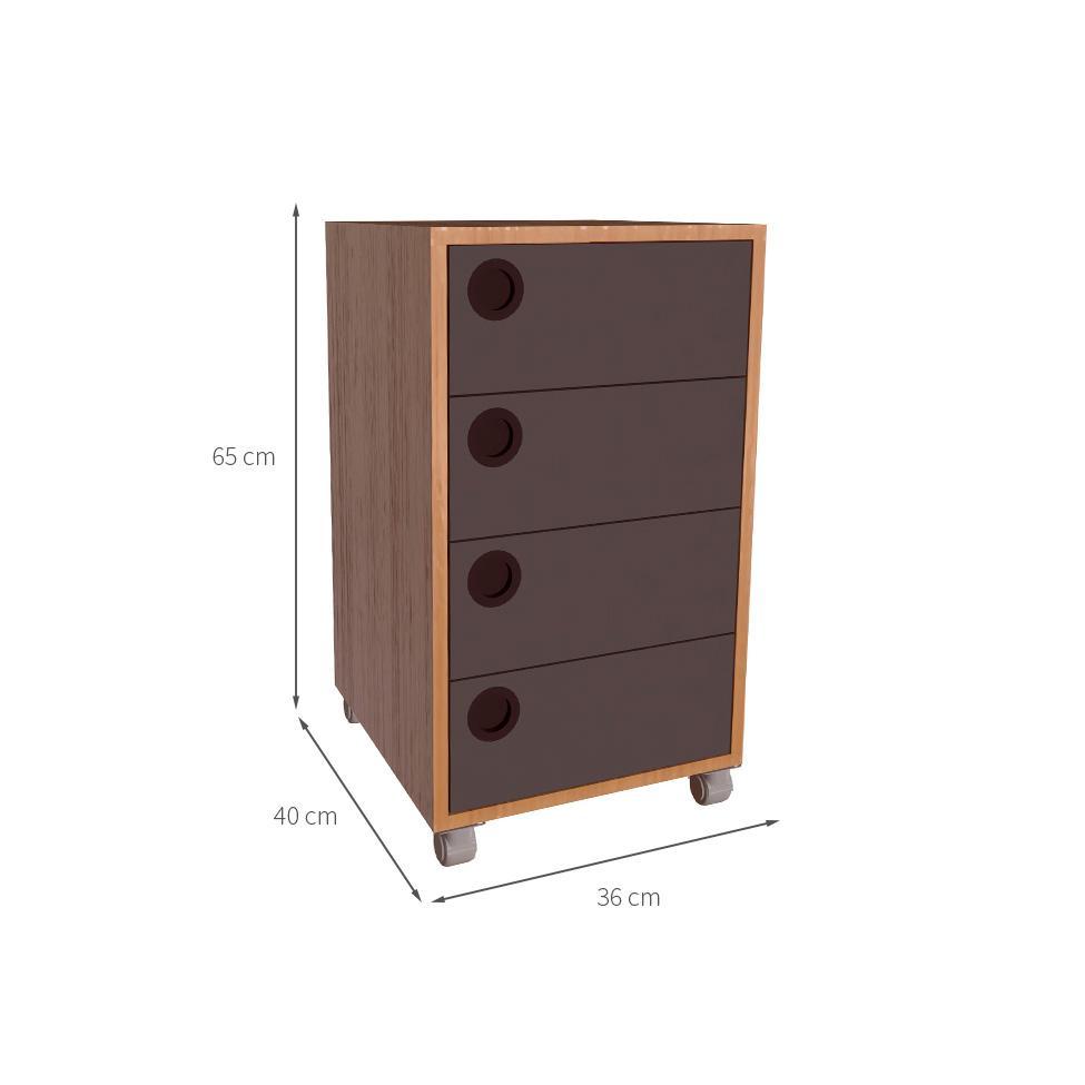 Gaveteiro Ruan 4 GV Mel e Grafite - 3