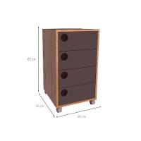 Gaveteiro Ruan 4 GV Mel e Grafite - 3