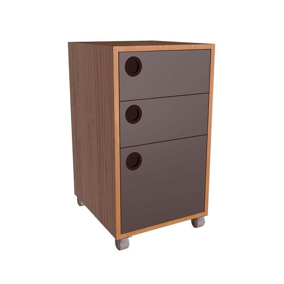 Gaveteiro Edu 3 GV Mel e Grafite - 1