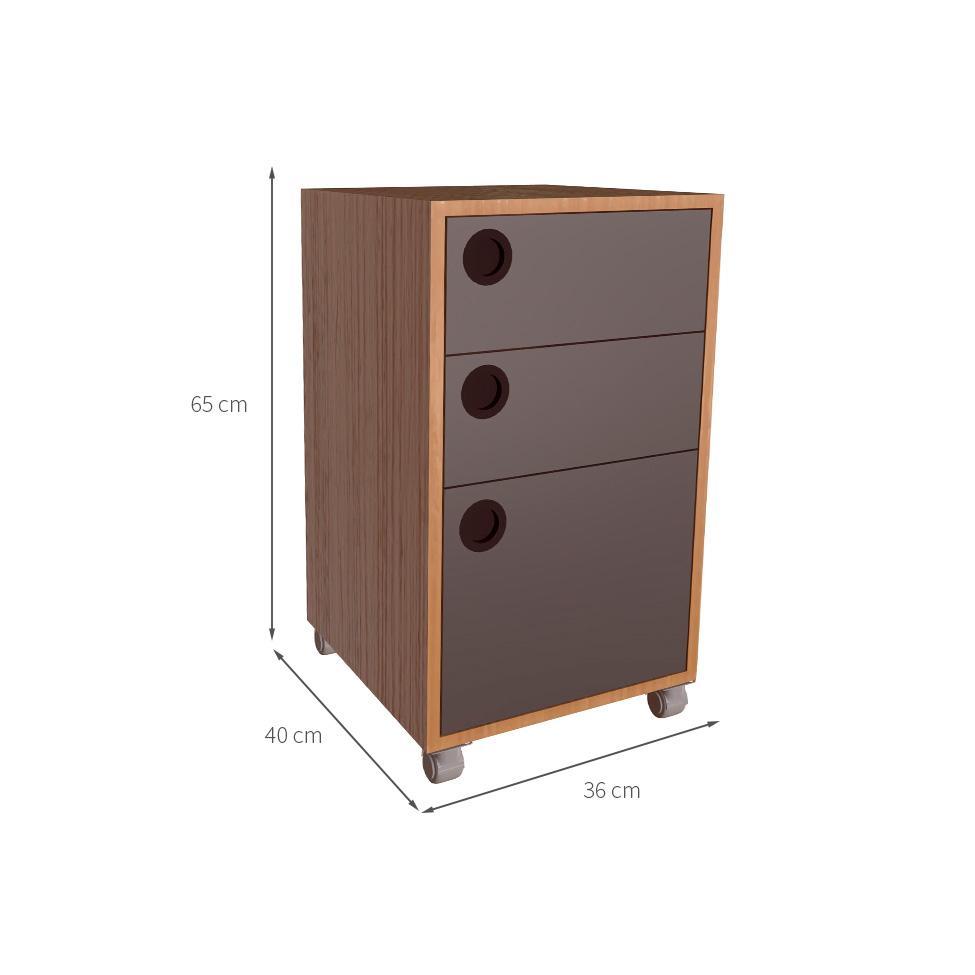 Gaveteiro Edu 3 GV Mel e Grafite - 3