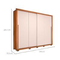 Guarda-Roupa Casal Praticus 2 PT 4 GV Freijó e Off White - 3