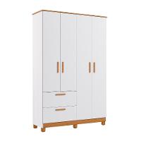 Guarda-Roupa Infantil Jujuba 4 PT 2 GV Branco e Nature - 1