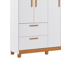 Guarda-Roupa Infantil Jujuba 4 PT 2 GV Branco e Nature - 5