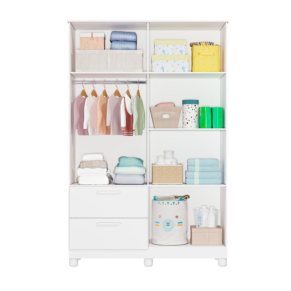 Guarda-Roupa Infantil Jujuba 4 PT 2 GV Branco - 2