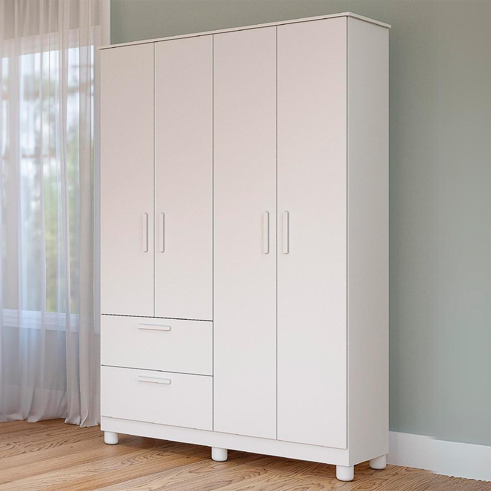 Guarda-Roupa Infantil Jujuba 4 PT 2 GV Branco - 4