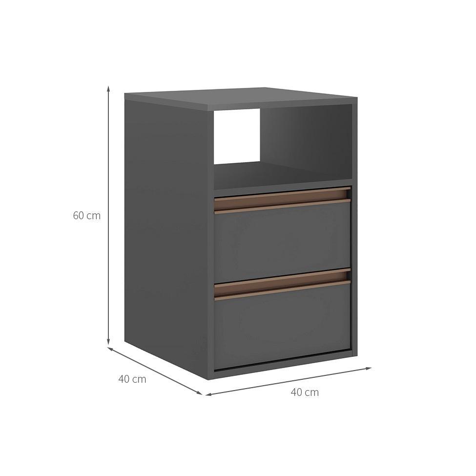 Mesa de Cabeceira Calha 2 GV Titânio - 3