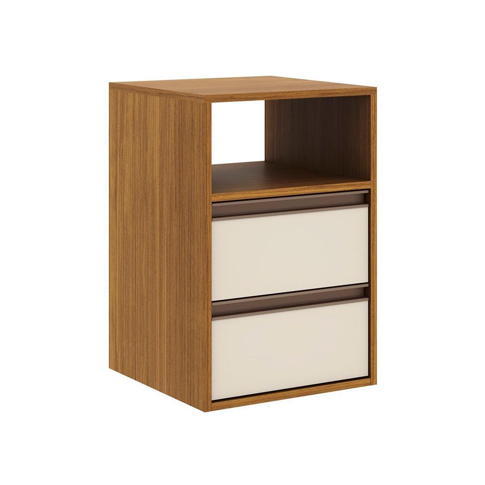 Mesa de Cabeceira Calha 2 GV Freijó e Off White - 1