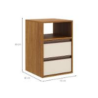 Mesa de Cabeceira Calha 2 GV Freijó e Off White - 3