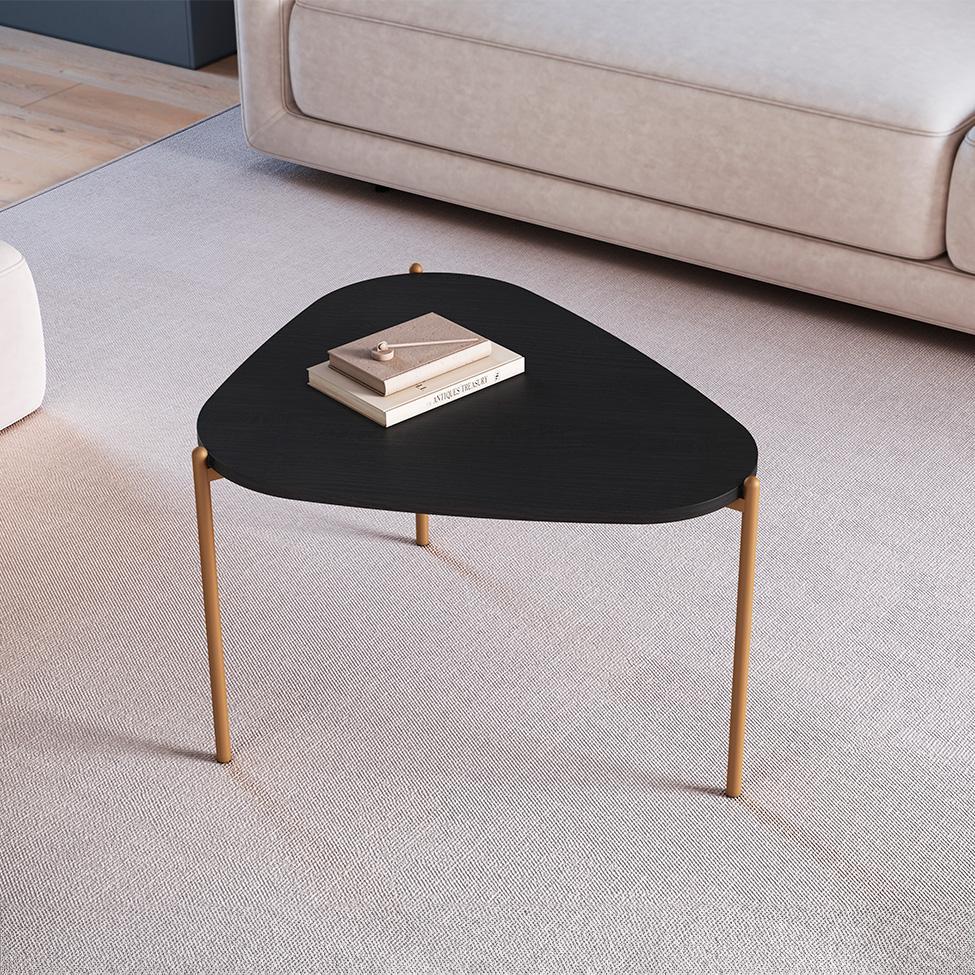 Mesa de Centro Complementos Orgânica Nero e Dourada 59 cm - 2