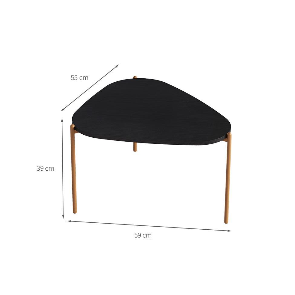 Mesa de Centro Complementos Orgânica Nero e Dourada 59 cm - 3