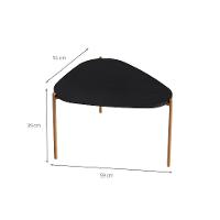 Mesa de Centro Complementos Orgânica Nero e Dourada 59 cm - 3