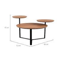 Mesa de Centro Redonda Complementos Hanover e Preta 83 cm - 3