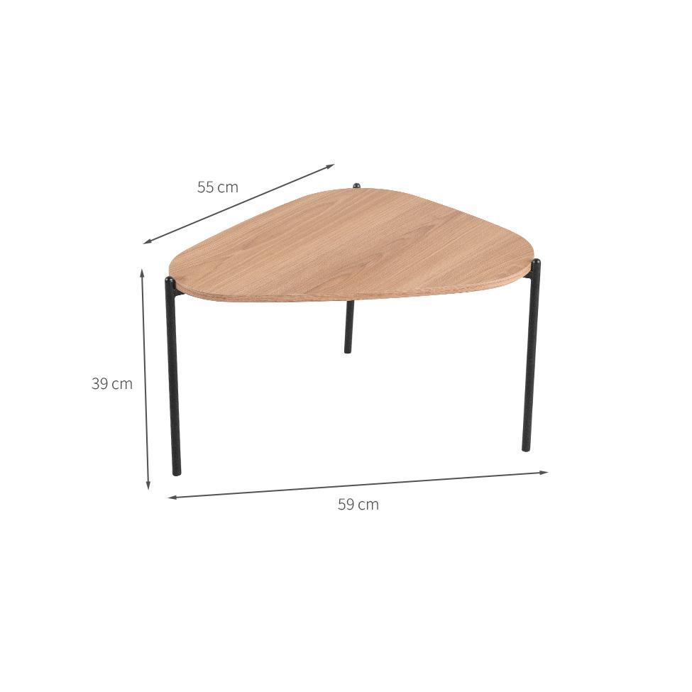 Mesa de Centro Complementos Orgânica Hanover e Preta 59 cm - 3