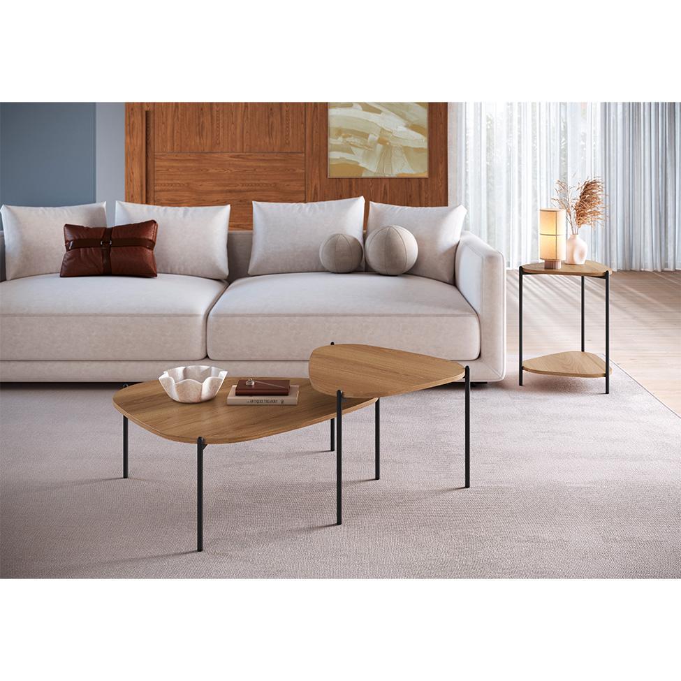 Mesa de Centro Complementos Orgânica Hanover e Preta 59 cm - 6