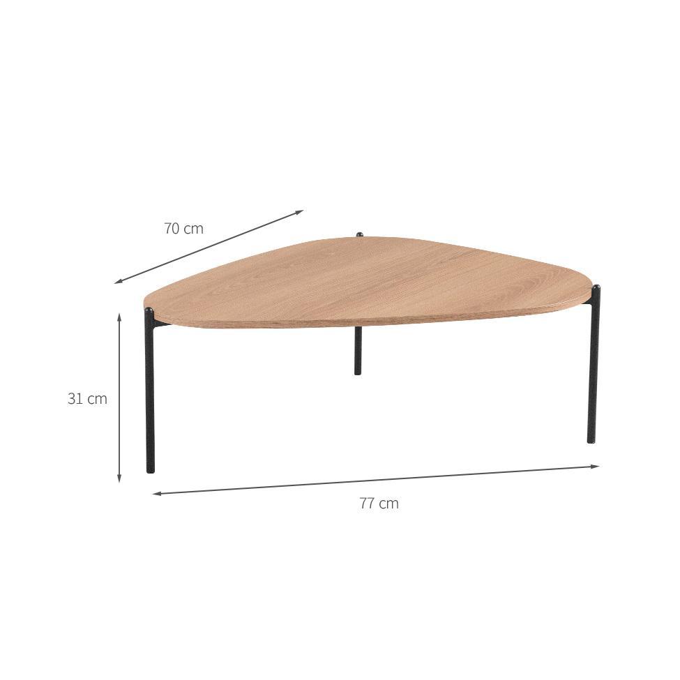 Mesa de Centro Complementos Orgânica Hanover e Preta 77 cm - 3