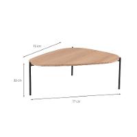 Mesa de Centro Complementos Orgânica Hanover e Preta 77 cm - 3