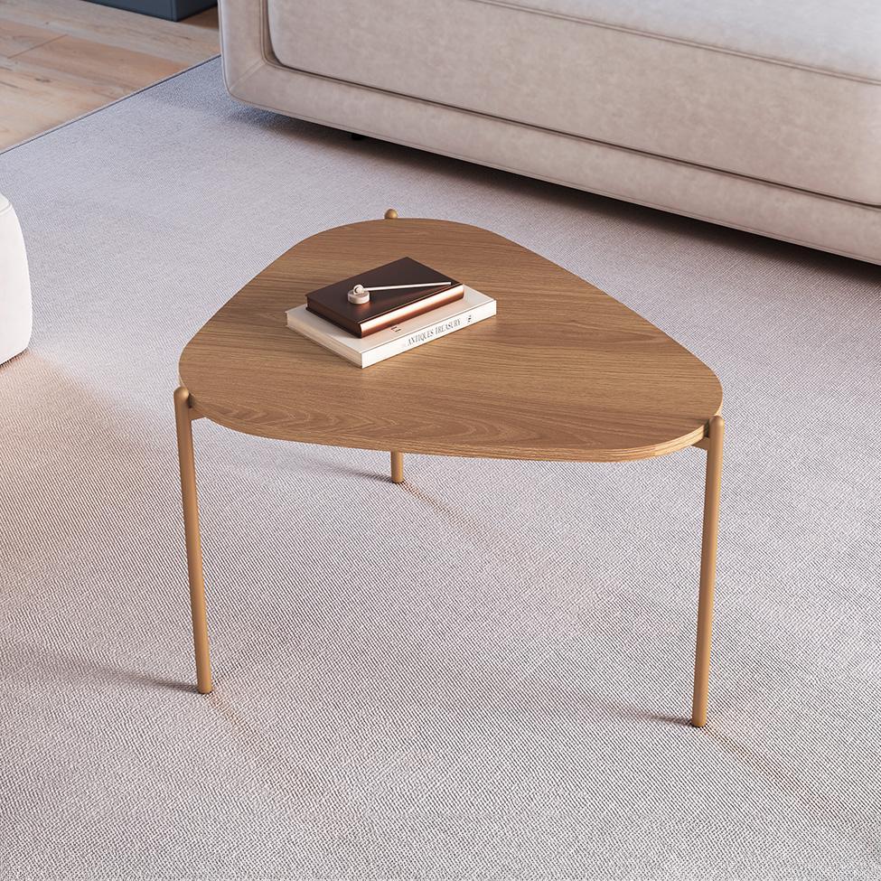 Mesa de Centro Complementos Orgânica Hanover e Dourada 59 cm - 2