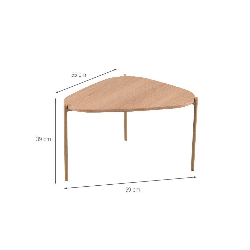 Mesa de Centro Complementos Orgânica Hanover e Dourada 59 cm - 3