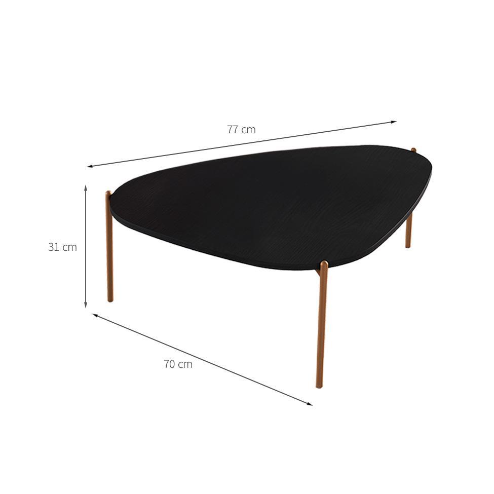 Mesa de Centro Complementos Orgânica Nero e Dourada 77 cm - 3