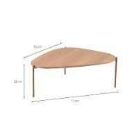 Mesa de Centro Complementos Orgânica Hanover e Dourada 77 cm - 3