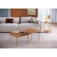 Mesa de Centro Complementos Orgânica Hanover e Dourada 77 cm - 5