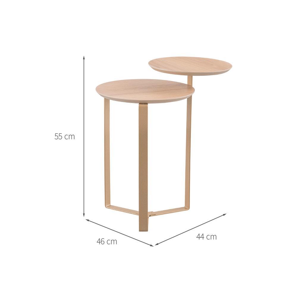 Mesa Lateral Redonda Complementos Hanover e Dourada 44 cm - 3