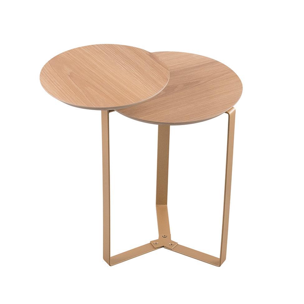 Mesa Lateral Redonda Complementos Hanover e Dourada 44 cm - 4