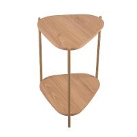 Mesa Lateral Orgânica Complementos Hanover e Dourada 44 cm