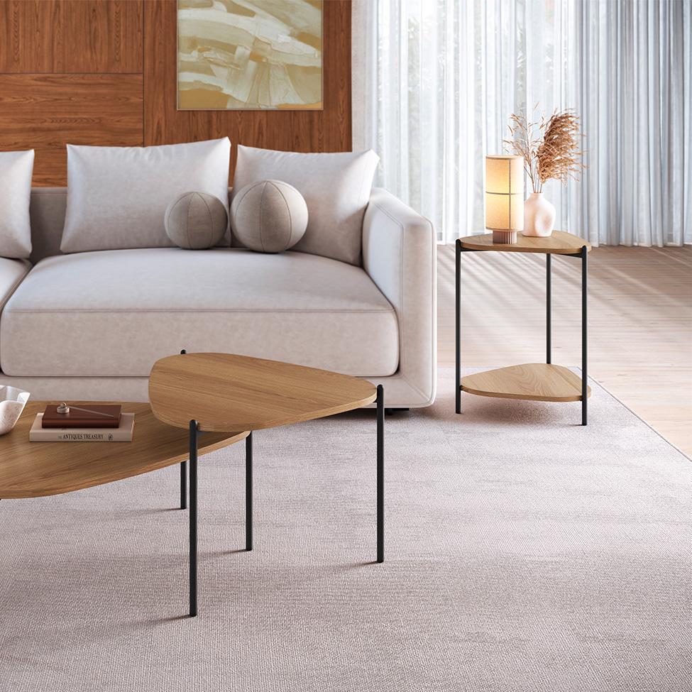 Mesa Lateral Orgânica Complementos Hanover e Preta 44 cm - 7