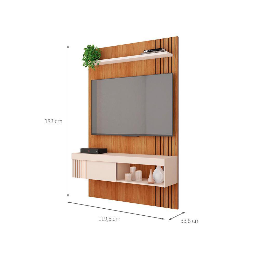 Painel para TV até 45 Polegadas Jade 1 PT Freijó e Off White - 3