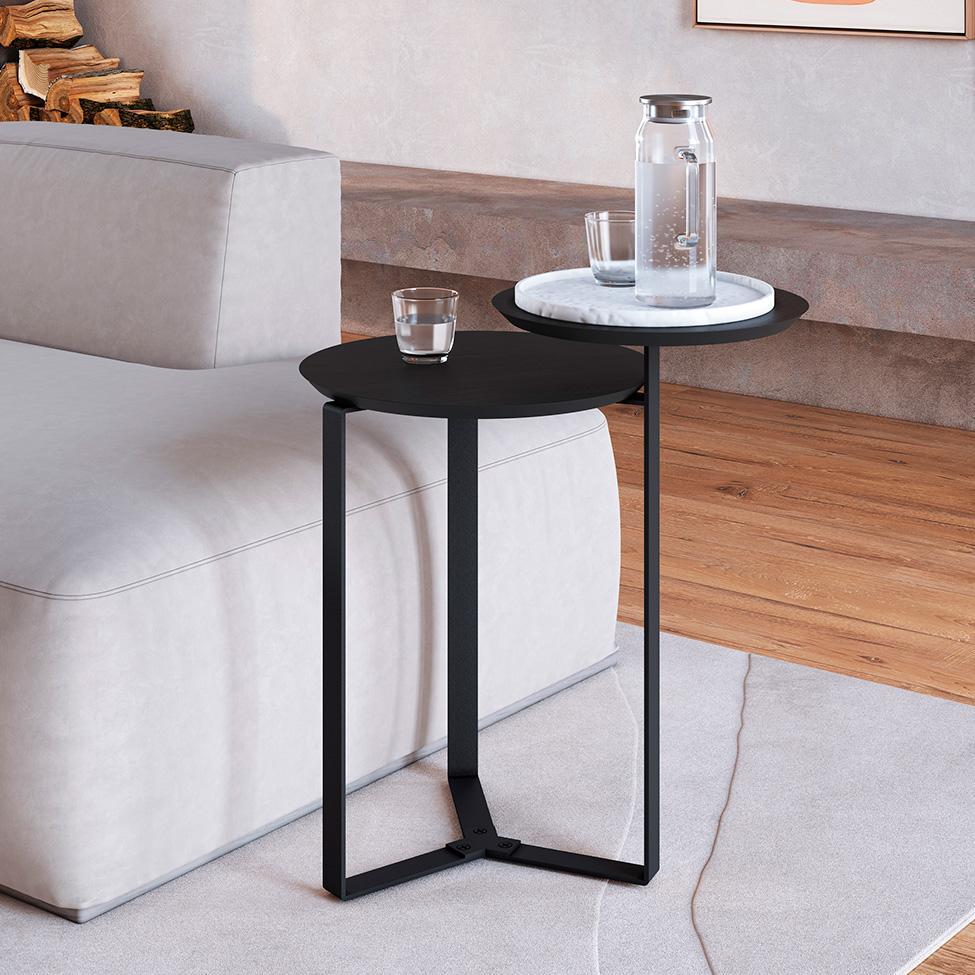 Mesa Lateral Redonda Complementos Nero 44 cm - 2