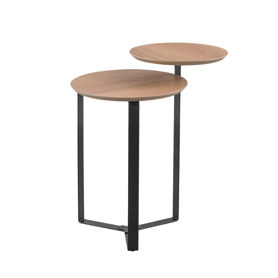 Mesa Lateral Redonda Complementos Hanover e Preta 44 cm - 1