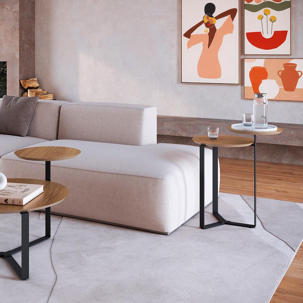 Mesa Lateral Redonda Complementos Hanover e Preta 44 cm - 6