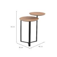 Mesa Lateral Redonda Complementos Hanover e Preta 44 cm - 3