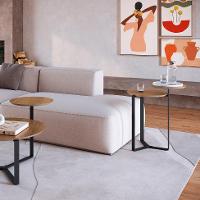 Mesa Lateral Redonda Complementos Hanover e Preta 44 cm - 6