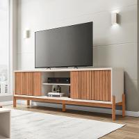 Rack para TV até 72 Polegadas Tannen 2 PT Off White e Freijó - 1