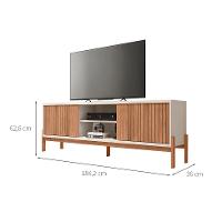 Rack para TV até 72 Polegadas Tannen 2 PT Off White e Freijó - 3