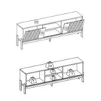 Rack para TV até 72 Polegadas Tannen 2 PT Off White e Freijó
