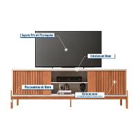 Rack para TV até 72 Polegadas Tannen 2 PT Off White e Freijó - 5